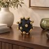 Spherical Metal Decorative Ornament Versatile Orb with Raised Spheres EyeCatching Black