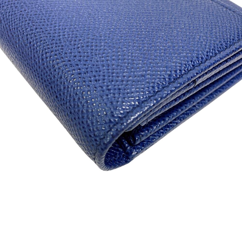 BVLGARI Flap Bicolor Be zero one leather Purse blue leather mens Used