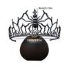 Gothic Spider Web Crown Black Crystal Headpiece Metal Tiara Suitable for Men and Women's Steampunk Halloween Costume Headwear