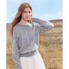Betu Women's Fall Mixed Yarn Knit Round Neck Sweater