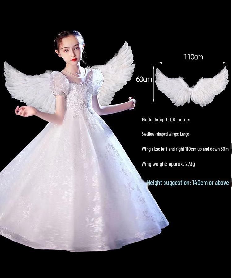 Colorful Angel Feather Wings Costume for Adults and Kids - Perfect for Halloween, Christmas, and Children's Day.