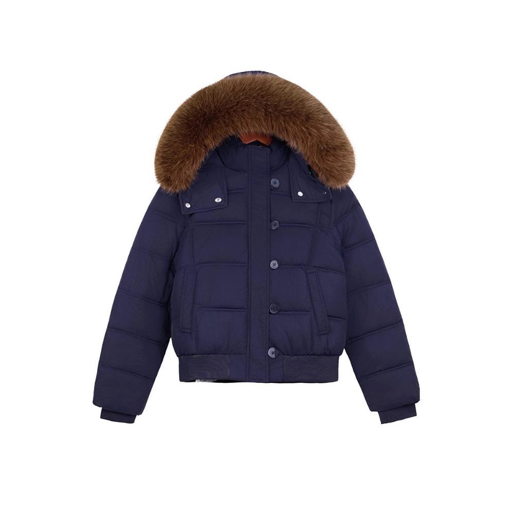 Winter big fur collar hooded short down cotton-padded jacket for women 2025 explosion, advanced sense, thin and warm small cotton-padded jacket