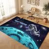 Space Cosmic Theme Crystal Velvet Floor Rug Personalized Custom Name Text Warm Carpet Home Decoration