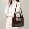 Fashion Crocodile Pattern Mother and Daughter Bag Large Capacity Bright Leather Waterproof Multi-compartment Fine Texture Handbag Shoulder Bag