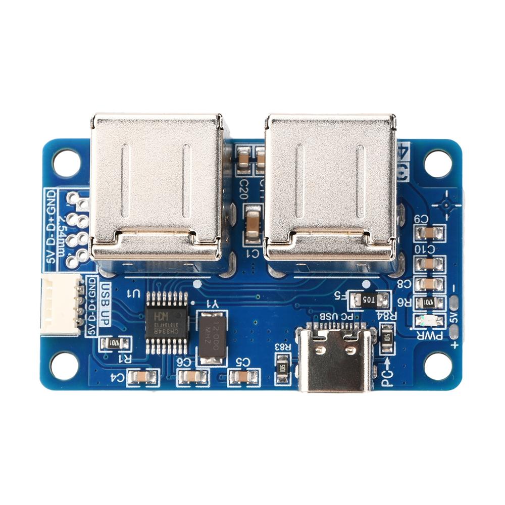 USB 2.0 hub 1-to-4-port HUB splitter module USB dual layer interface Type C Interface Automatic Power Switch синий