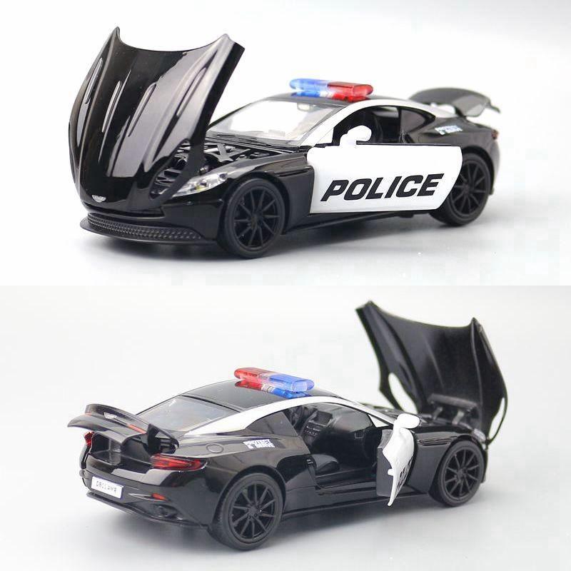 Martin Aston 132 Alloy Car Model Police Car With Sound Light For Collector