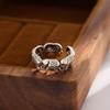 New Minimalist Retro Thai Silver Animal 925 Silver Jewelry Personality Elephant Group Exquisite Opening Rings R202