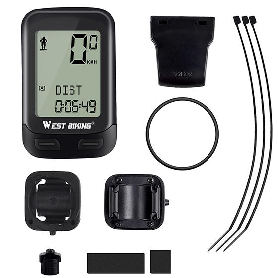 WEST BIKING 5 Language Bicycle Computer Fit for 2 Bike Speed Velocimeter Wireless Waterproof Stopwatch GPS Cycle Bike Computer