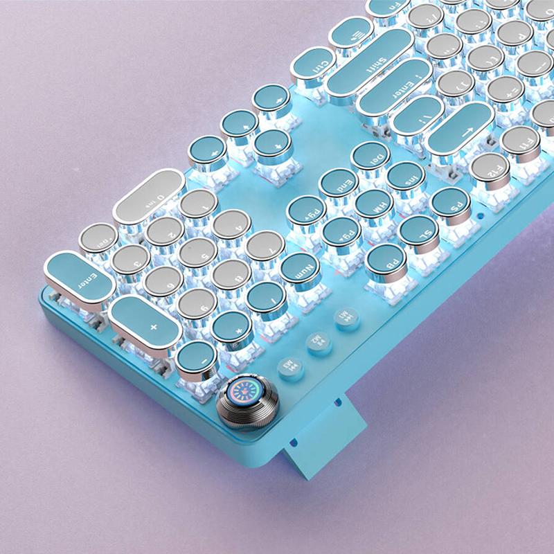 104-Key Full-Size Mechanical Keyboard with Blue Switches Ergonomic Design, Anti-Ghosting for PC Esports & Office Use