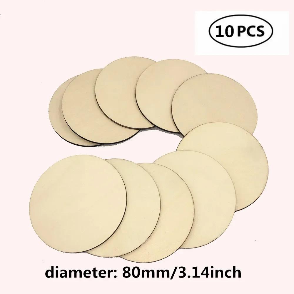 Natural Round Unfinished Wooden Discs Blank Wood Pieces Slice for Crafts Centerpieces Wooden DIY Christmas Ornaments
