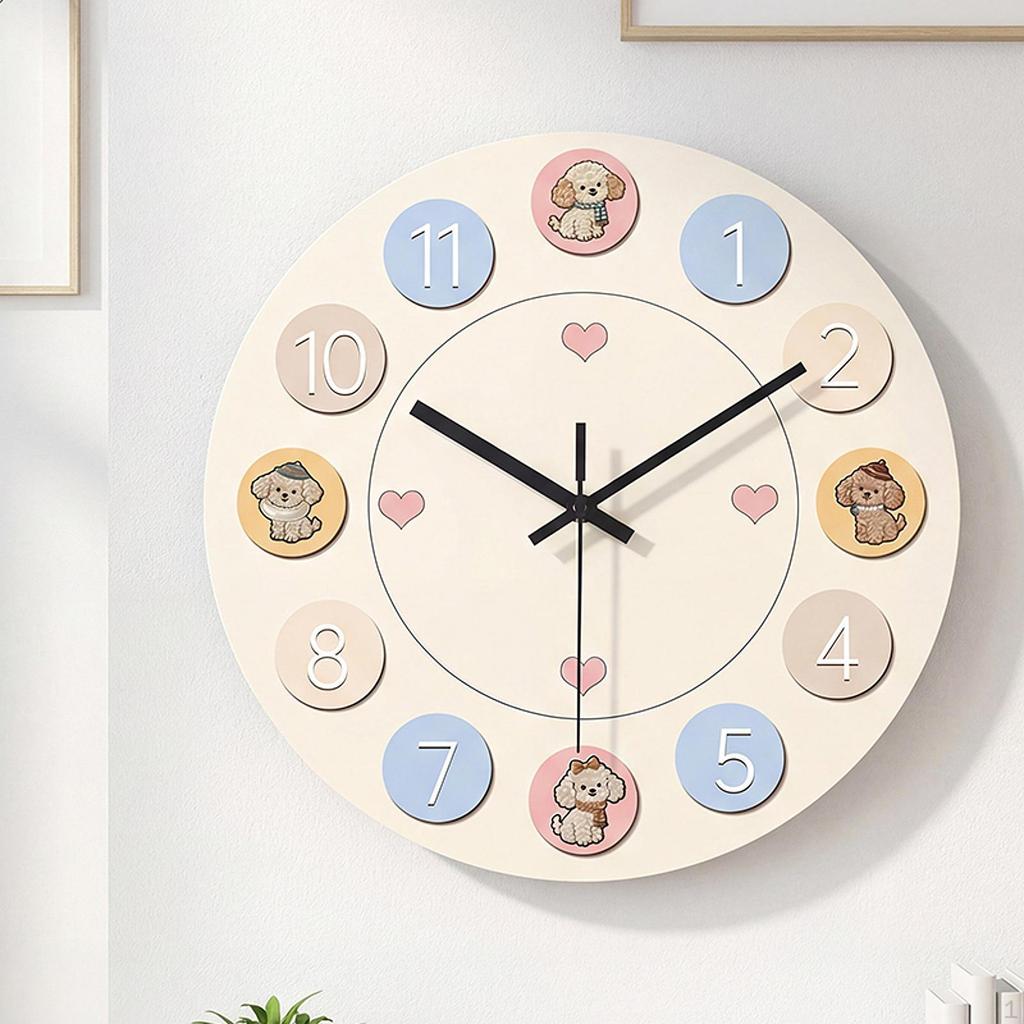 Clock Cute Acrylic Round, Modern, Creative, Stylish Silent Wall Ornament for Indoor Office Kitchen