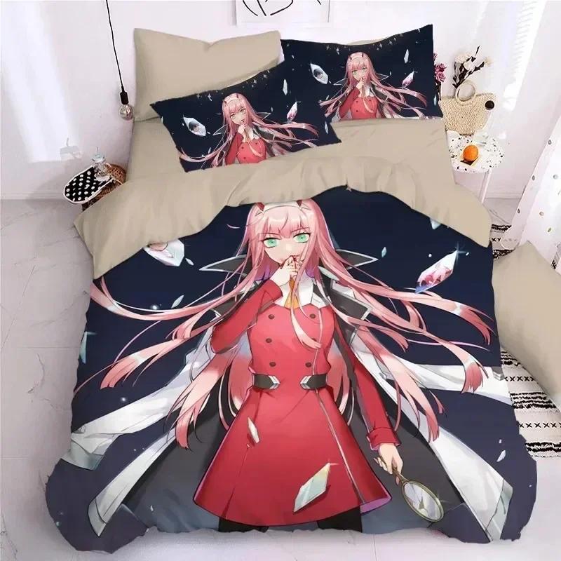 

Darling In The Frank XX Bedding Sets Japan Game Figure Prin With Pillowcase Bed Duvet Cover Soft Queen King Size Bedclothes Home 70x133cm 2pcs