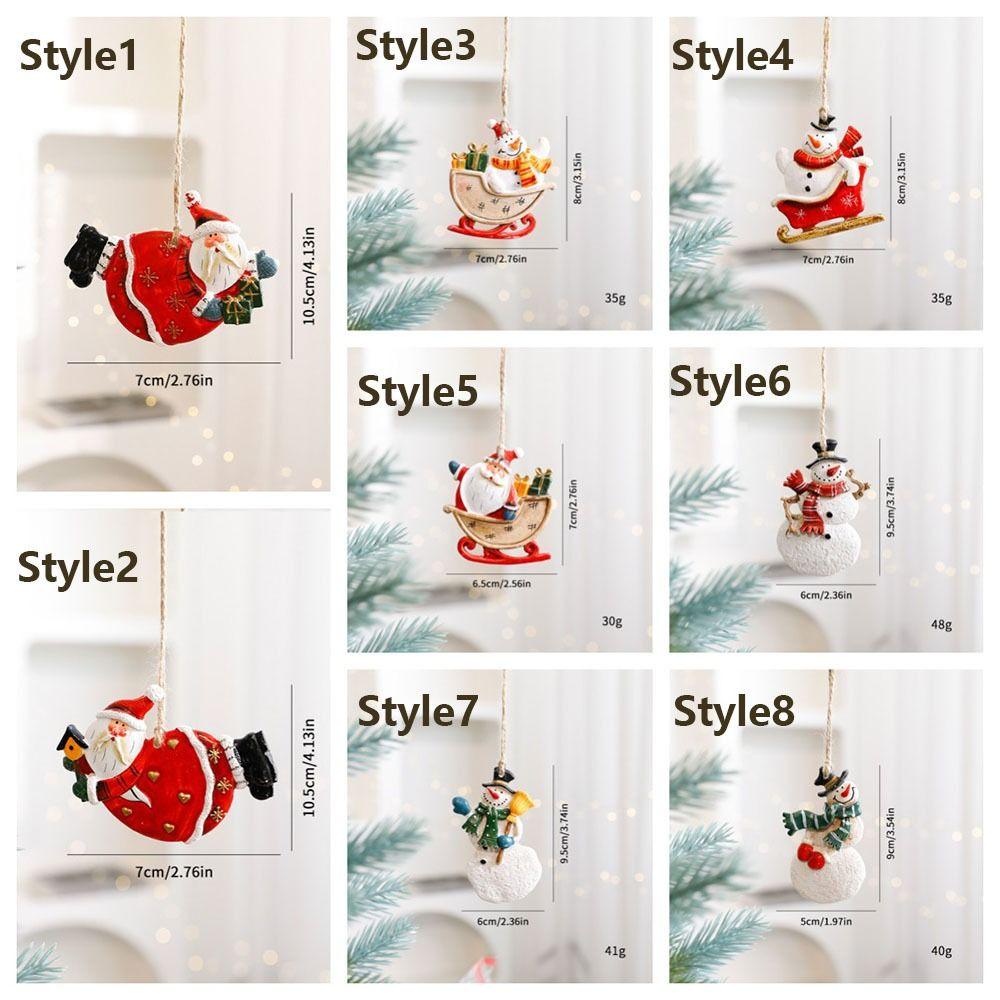 Resin Christmas Tree Hanging Ornament Snowman Xmas Pendant Festive Ornaments