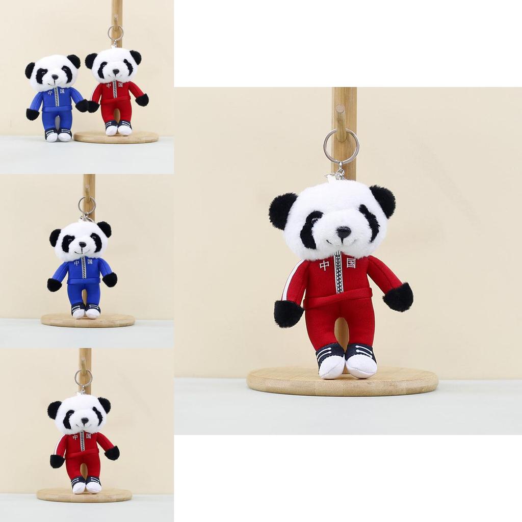 Delightful Soft Panda Plush Toy Keychain Cute And Colorful Backpack Decoration
