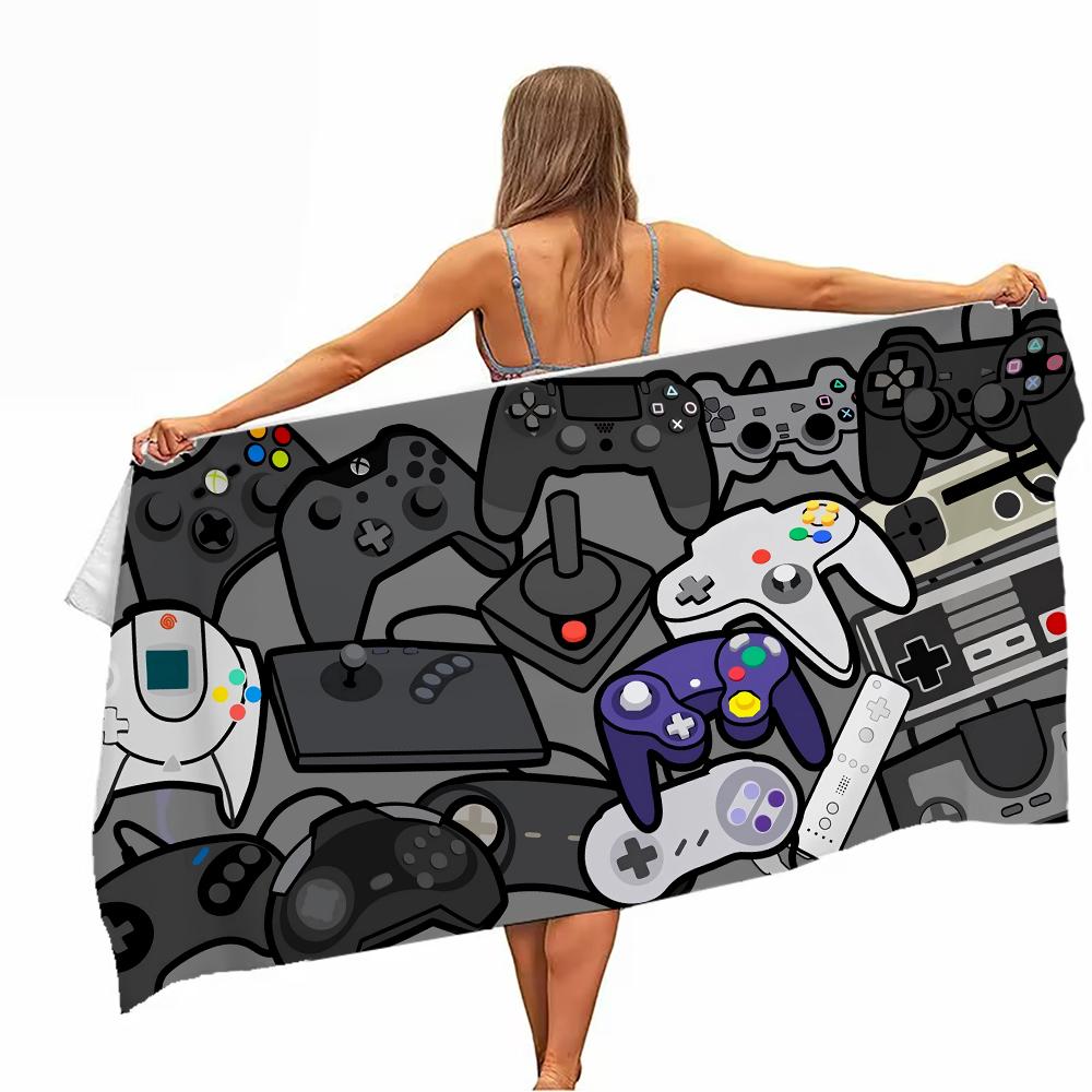 

Gamepad Large Beach Towel Modern Design Perfect for the Beach and Pool Easy Care Stylish - Super Absorbent Quick Drying W30*H60(CM)