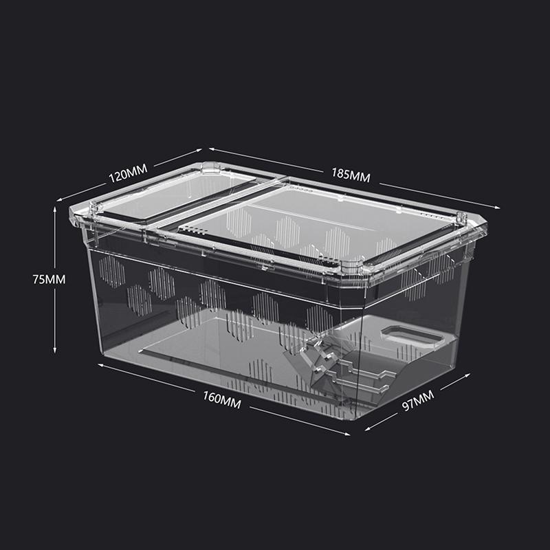 

Террариум для рептилий Насекомые Пауки Черепаха Ящерица Пластиковый Прозрачный Бокс для разведения рептилий Вивариум С балконом Принадлежности для кормления A2