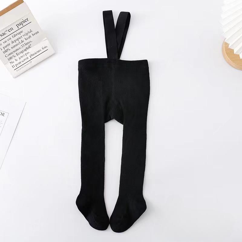 

Осенние детские колготки с лямками, трикотажные хлопковые штаны на подтяжках для малышей, детские колготки, комбинезоны для девочек и мальчиков, леггинсы S чёрный