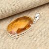 Faceted Honey Topaz Gemstone 925 Sterling Silver Handmade Antique Jewelry Pendant