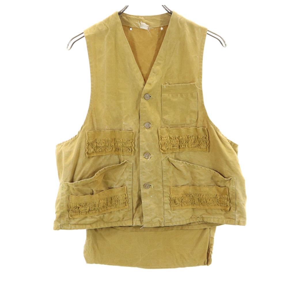 

ВИНТАЖНЫЙ 40-х 50-х годов Охотничий Жилет Желтый Мужской Б/У