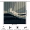 High Quality Dark Blue Waves Print Shower Curtain Bathroom Decor Waterproof Modern Home Supplies