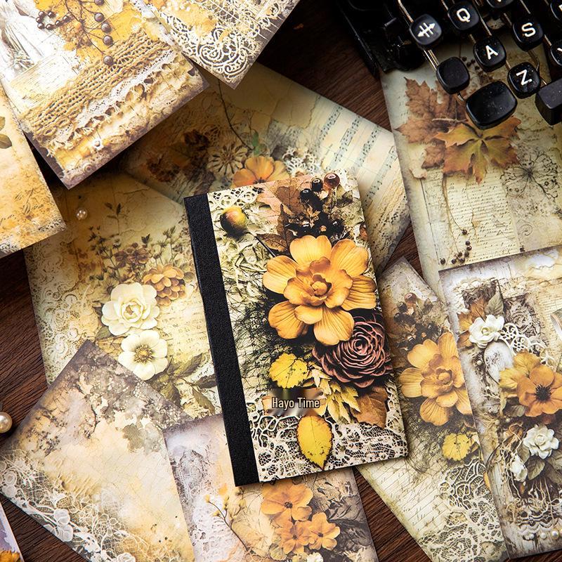 Yan Ji Retro Journal Decoration Pack: Fuyusheng Huashi Series, 40 Sheets, 6 Styles Available.