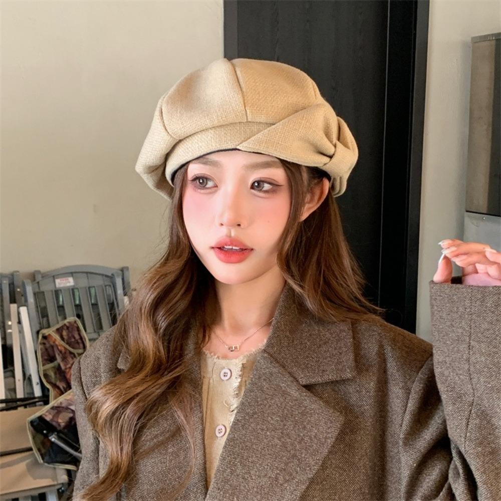 

Show Face Small Beanie Hat Solid Color Winter Caps High Quality Ladies Hat хаки