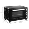 Mini oven toaster oven, 1 baking tray, 1 grill rack, timer function, black