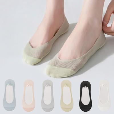 1 Pair Summer No Show Socks for Women Thin Breathable Cotton Ice Silk