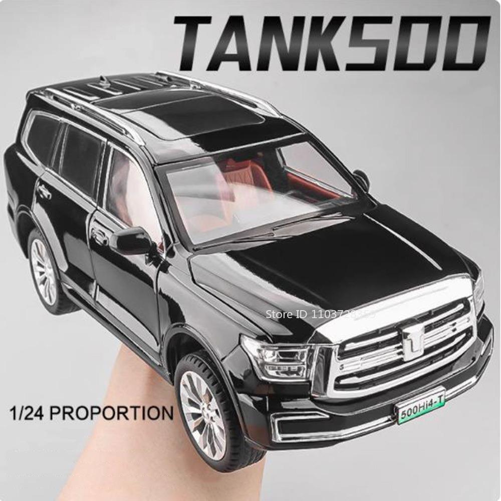AAYG1 1:24 TANK 500 300 Modèle Miniatures Voitures Jouets Alliage Moulé sous Pression Véhicules Tout-Terrain Son Lumière Portes Ouvertes Tirer en Arrière pour Garçons Cadeaux