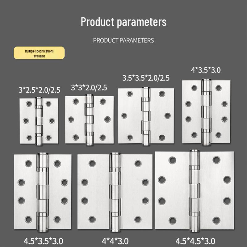 304 Stainless Steel American-Style Widened Hinge for Wood, Metal, and Fire Doors