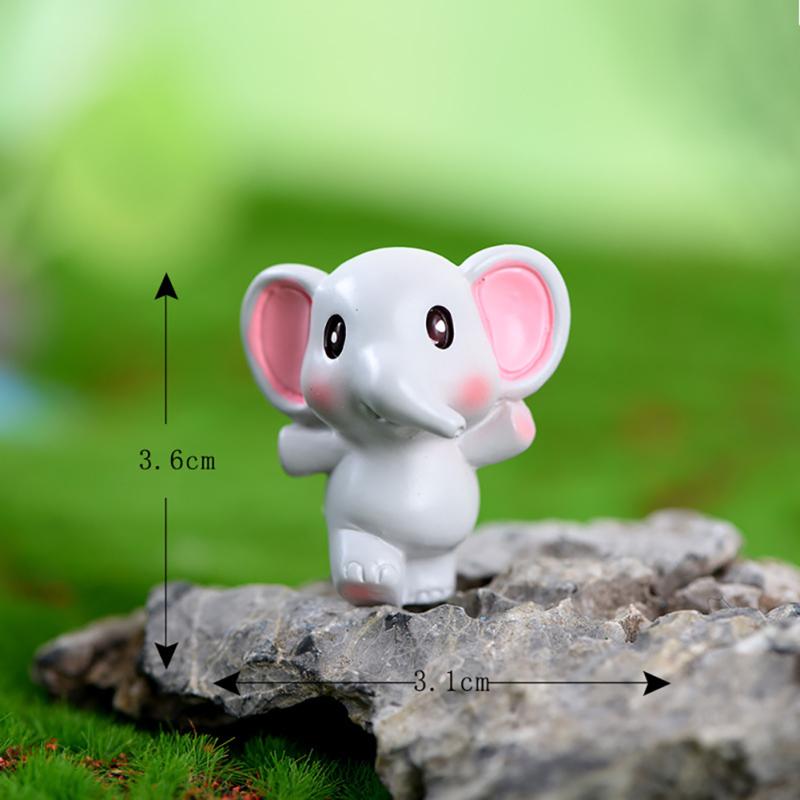 Cute Baby Elephant Desktop Ornaments Artificial Resin Crafts Diy Landscaping Decoration Accessories