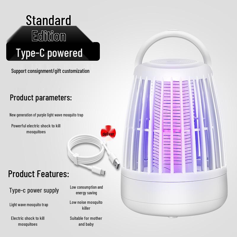 USB Wall-Mountable Night Light & Mosquito Killer Lamp for Bedroom