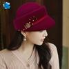 Peaked Cap Women's Autumn and Winter Wool Fashion Versatile Woolen Hat Big Head Circumference Showing Face Small Retro Beret