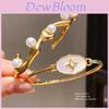 Modern Minimalist Jewelry Oval Pearl Gold Plated Bracelet For Womens Elegant Style