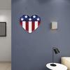 Patriotic American Flag Star Wall Sign 4th of July Independence Day Wooden Wall Door Hanger for Home Office Living Room