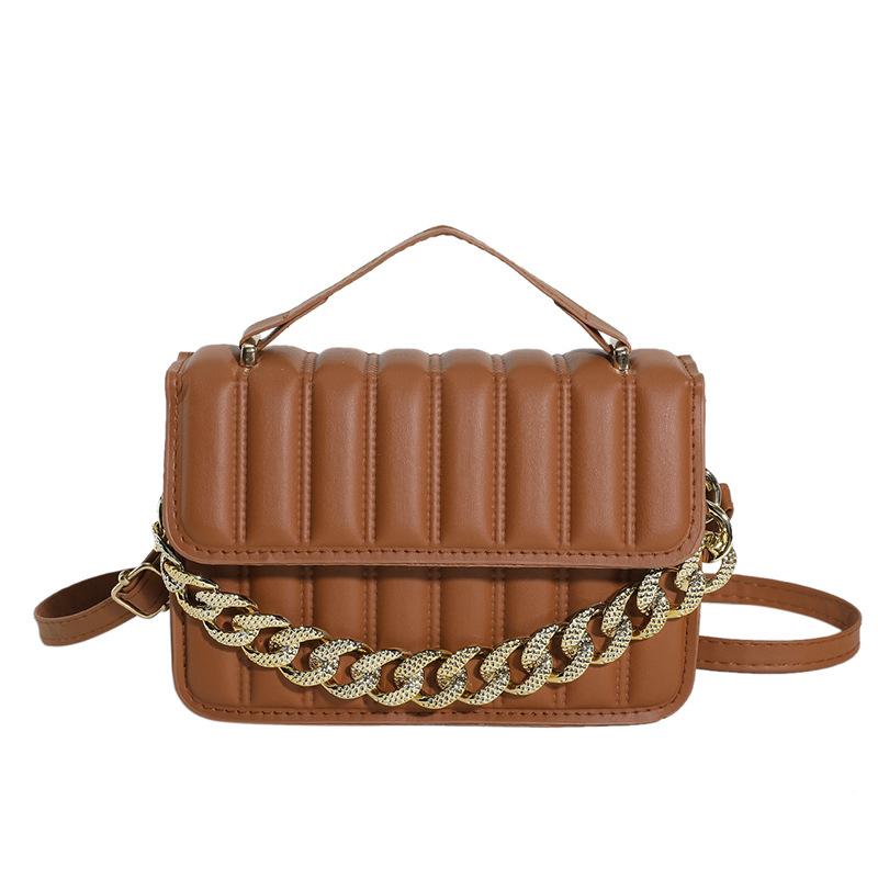 

Нишевые сумки женские сумки зима новая клетчатая маленькая квадратная сумка повседневная на плечо сумка-мессенджер коричневый