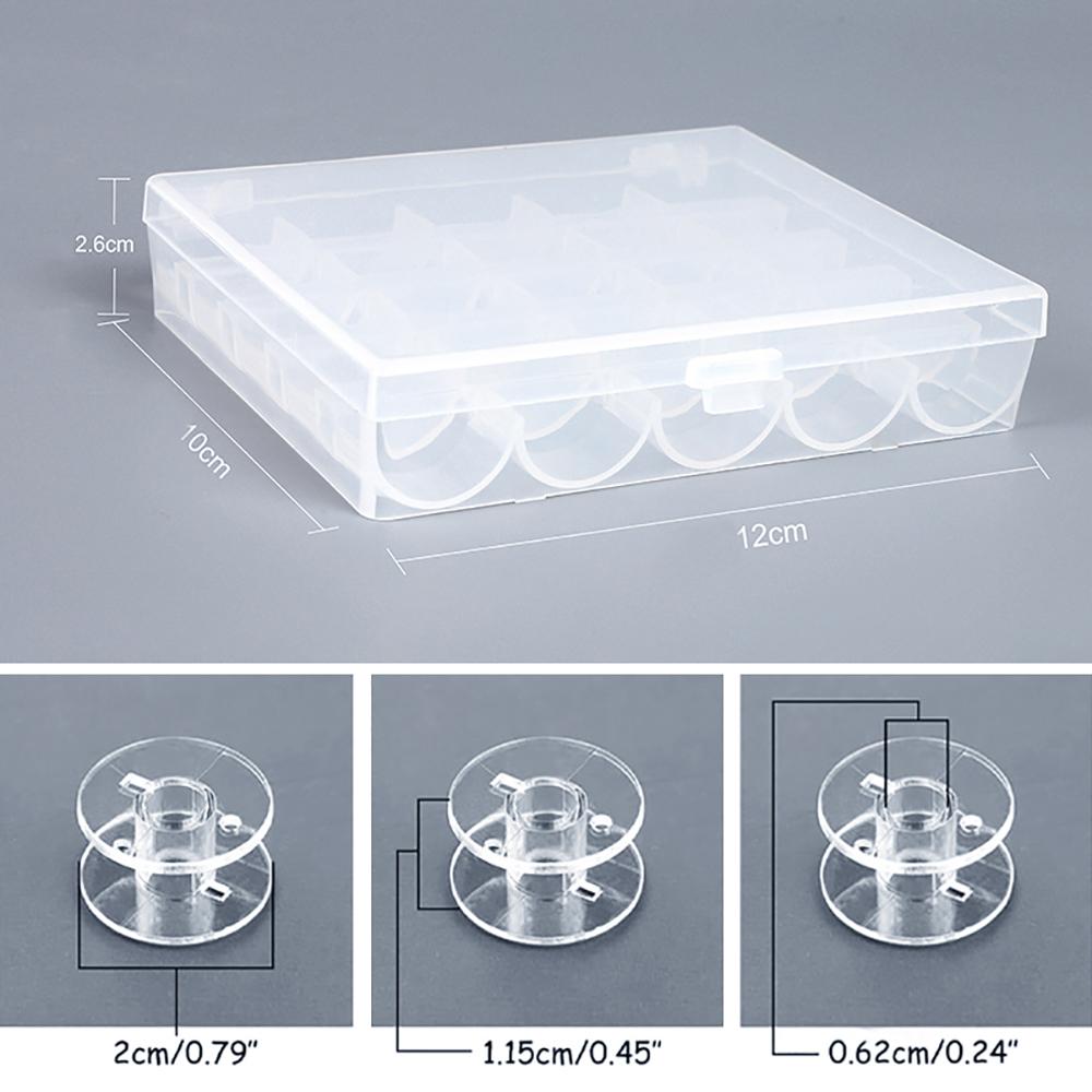 25Pcs/Set Plastic Threads Bobbins Sewing Machine Spools with Storage Box for DIY Embroidery Accessories Household Sewing Tools