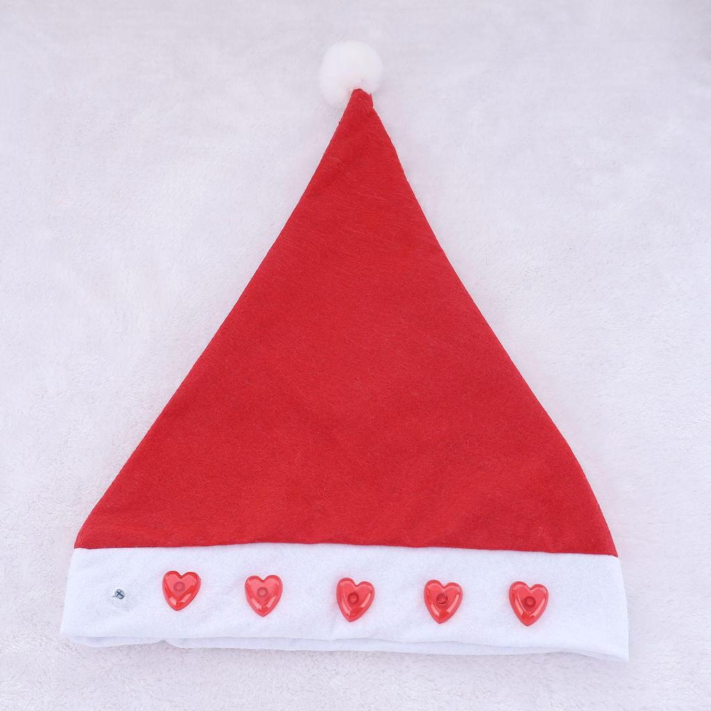 LED Light Plush Christmas Hat for Adults & Children - Festive Party Dress-Up Decoration