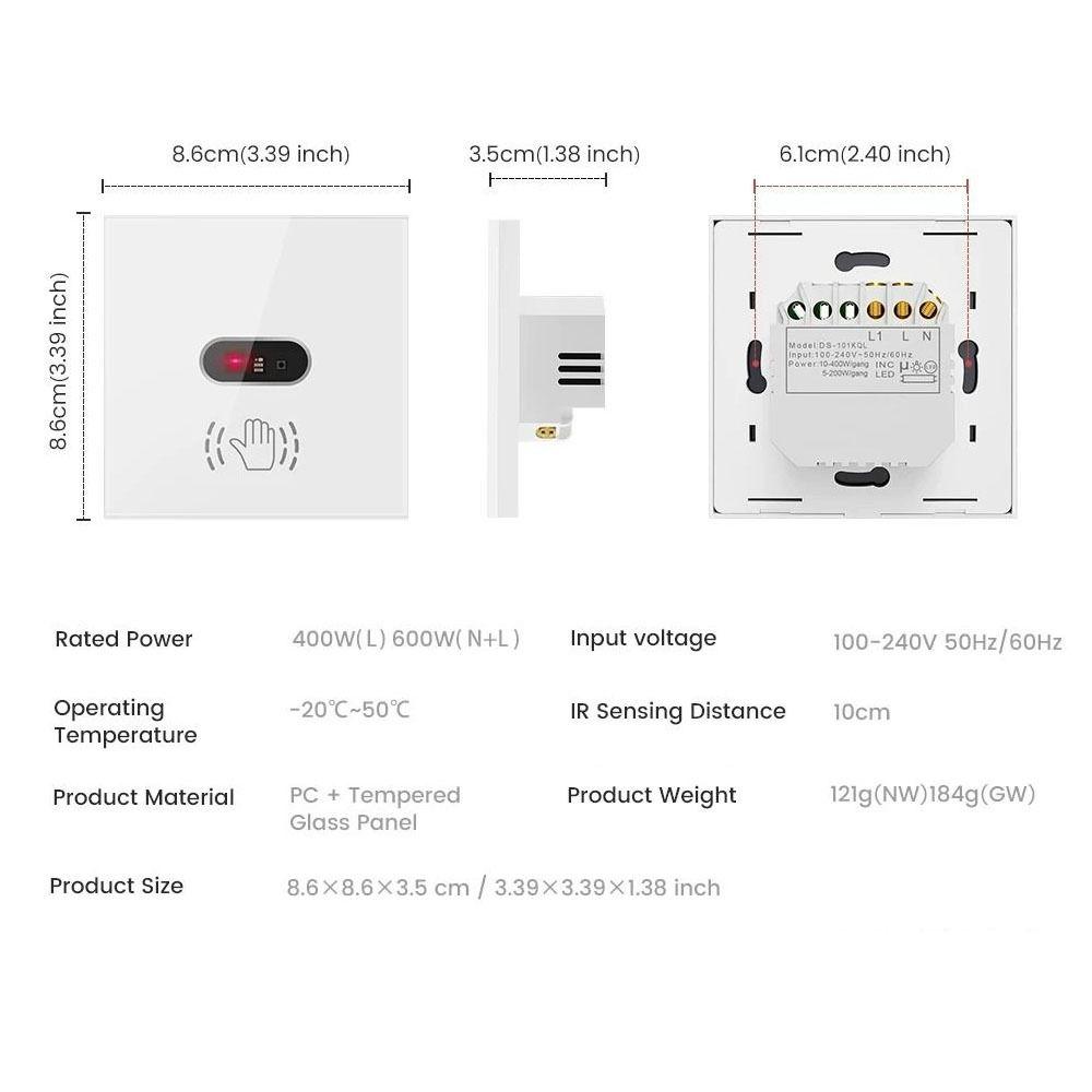 Neutral Wire Hand Wave Switch Single Live Wire Lazy Remote Control Switch Home Automation