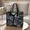 Cracked Pattern Tote Bag for Daily Shopping Casual Portable Large Capacity Fashion Handbag