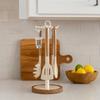 8 Hooks Rotating Spatula Rack Stable Base Spatula Storage Rack Kitchen Utensil Stand  Kitchen