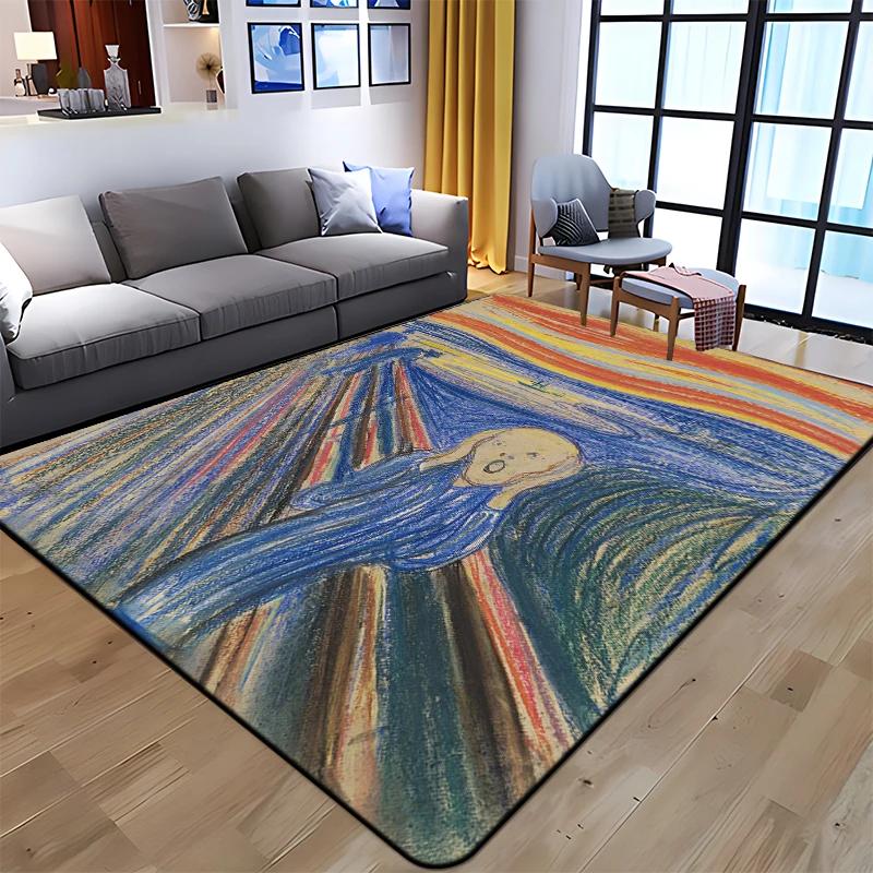 Starry Sky Carpet Van Gogh Art Painting Bathroom Rugs Non-slip Bedroom Mats Welcome Mat Floor Decorative Carpet for Living Room