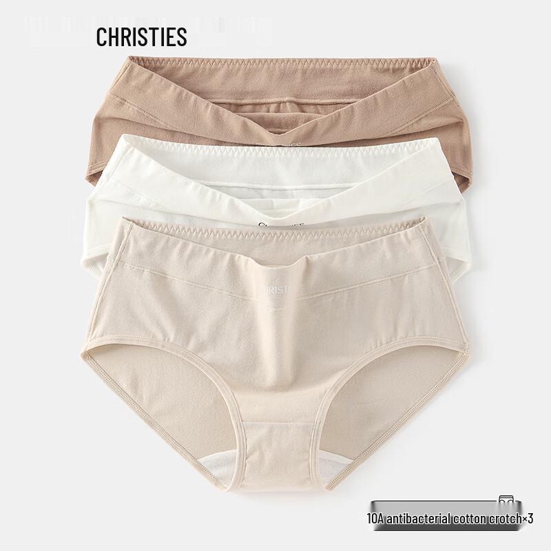 Christies Women's 10A Antibacterial Cotton Seamless Mid-Waist Underwear 3-Pack
