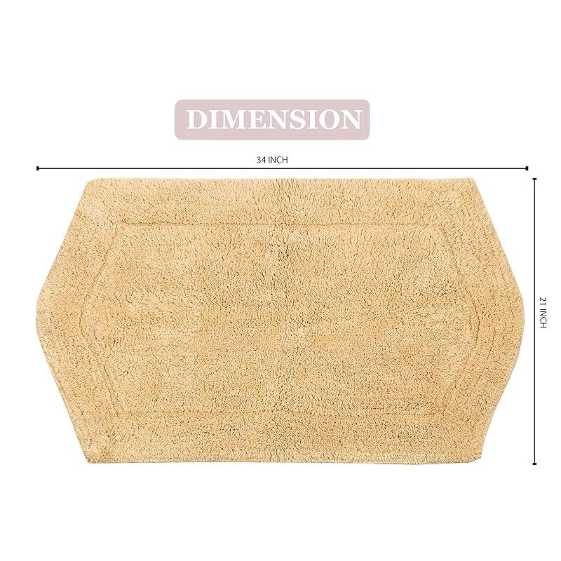 Home Weavers Waterford Collection 100% Cotton Tufted Bath Rug, Extra Soft and Absorbent Bath Rugs, Non-Slip Bath Carpet, 21 x34 Rectangle жёлтый