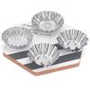 10pcs 430 stainless steel egg tart mold lace egg tart egg tart mold Portuguese tart chrysanthemum cup egg tart cup baking tools