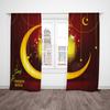 Set Of 2 Luxury Islamic Muslim Eid Theme Printed Curtain Moon Living Room Bedroom Decoration Polyester Perfect For