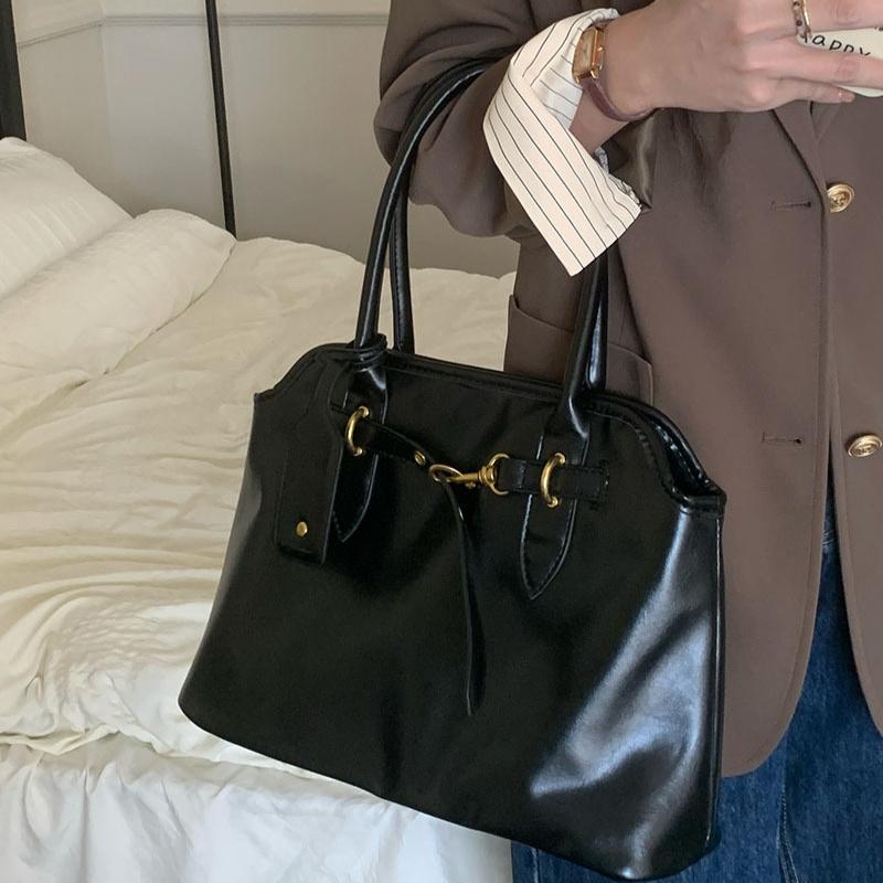 Retro Briefcase Bag Female Large-capacity Texture All-match Simple Niche Design Portable One-shoulder Tote Bag