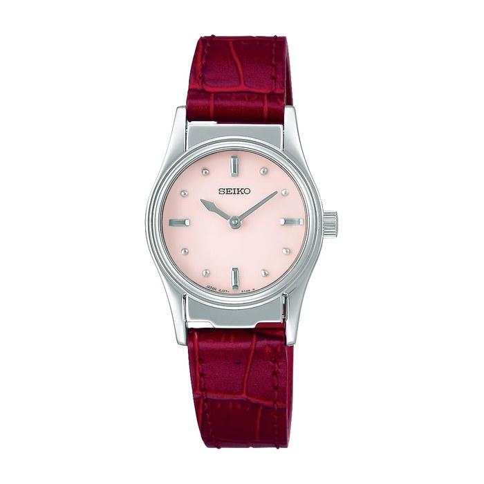 Seiko Watch Tactile Time Watch SQWK033, Women s, Pink Dial, Red Leather Strap