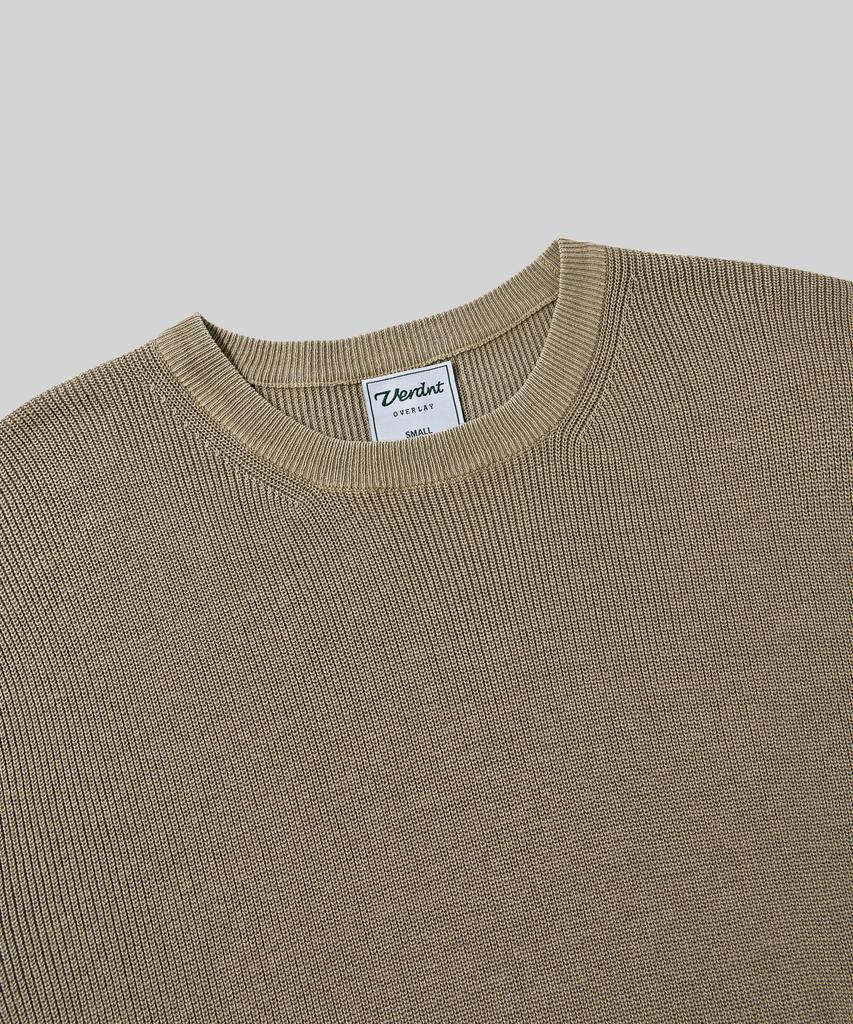 Beodeonteu Pigment Washed Round Neck Knit [Beige]