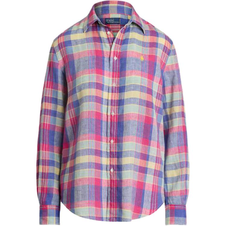 

Polo Ralph Lauren SS25 Клетчатая рубашка с цветными блоками прямого кроя с длинным рукавом Женские рубашки Многоцветный WMPOSHTNDO20756-650 XS